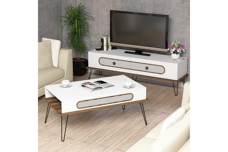 TV-Möbelset Amtorp 145 cm - Vit - Möbler - TV- & Mediamöbler - TV-möbelset