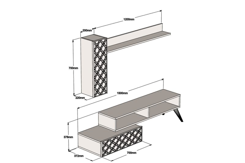 TV-Möbelset Amtorp 150 cm - Brun - Möbler - TV- & Mediamöbler - TV-möbelset