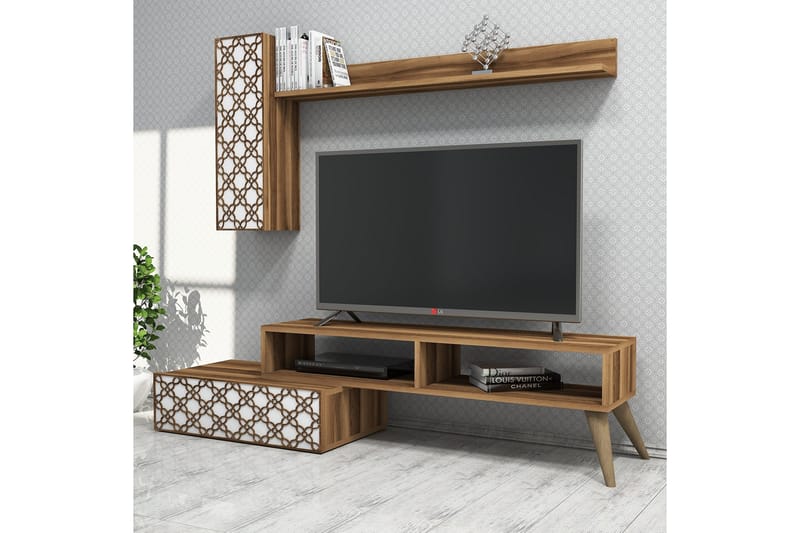 TV-Möbelset Amtorp 150 cm - Brun|Vit - Möbler - TV- & Mediamöbler - TV-möbelset