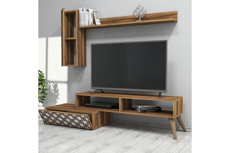 TV-Möbelset Amtorp 150 cm - Brun|Vit - Möbler - TV- & Mediamöbler - TV-möbelset