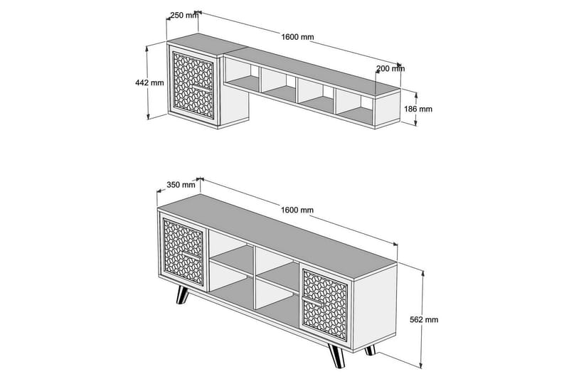 TV-Möbelset Amtorp 160 cm - Blå/Brun - Möbler - TV- & Mediamöbler - TV-möbelset