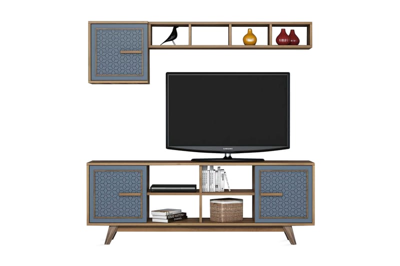 TV-Möbelset Amtorp 160 cm - Blå/Brun - Möbler - TV- & Mediamöbler - TV-möbelset