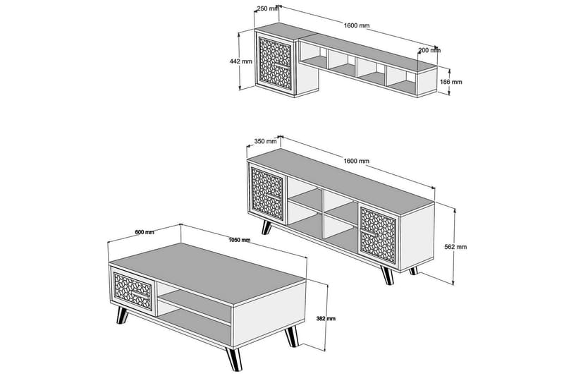 TV-Möbelset Amtorp 160 cm - Brun - Möbler - TV- & Mediamöbler - TV-möbelset