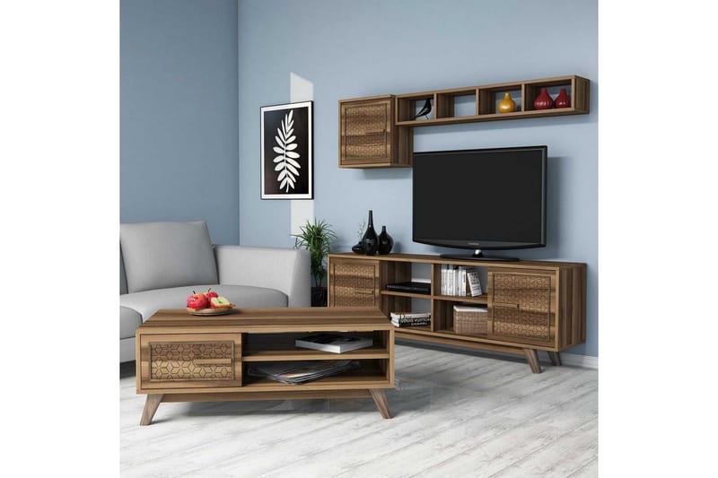 TV-Möbelset Amtorp 160 cm - Brun - Möbler - TV- & Mediamöbler - TV-möbelset