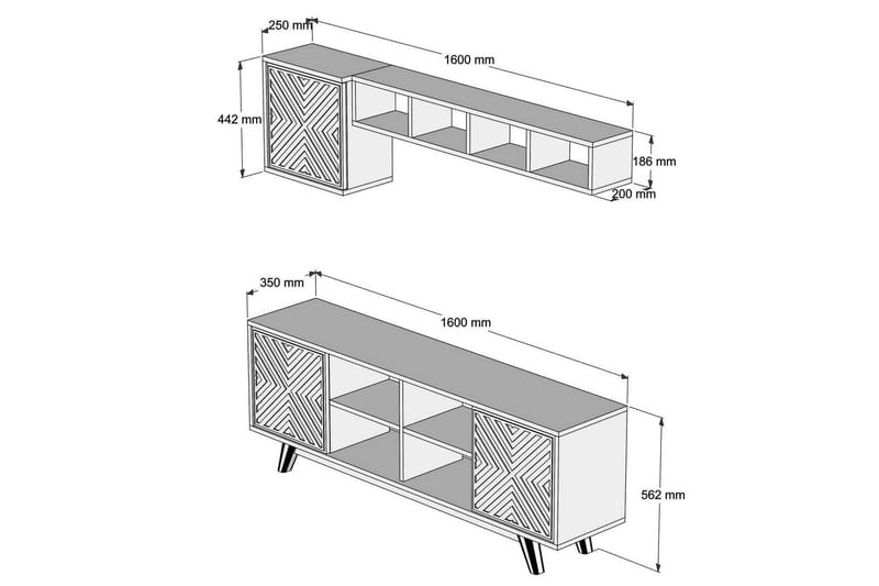 TV-Möbelset Amtorp 160 cm - Brun - Möbler - TV- & Mediamöbler - TV-möbelset