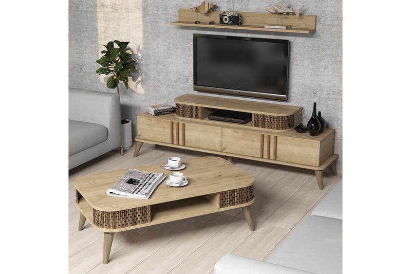 TV-Möbelset Amtorp 168 cm - Beige - Möbler - TV- & Mediamöbler - TV-möbelset