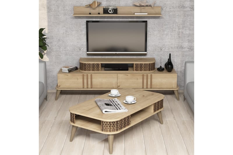 TV-Möbelset Amtorp 168 cm - Beige - Möbler - TV- & Mediamöbler - TV-möbelset