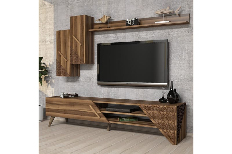 TV-Möbelset Amtorp 180 cm - Mörkbrun - Möbler - TV- & Mediamöbler - TV-möbelset