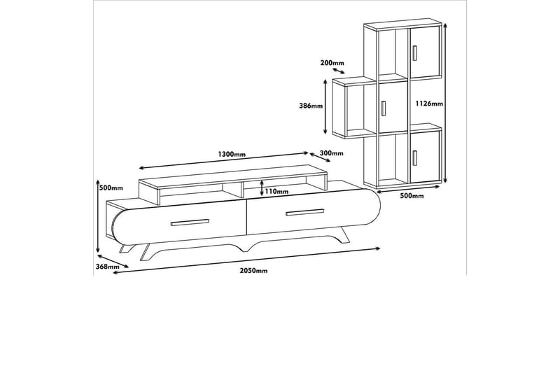 TV-Möbelset Amtorp 205 cm - Brun - Möbler - TV- & Mediamöbler - TV-möbelset