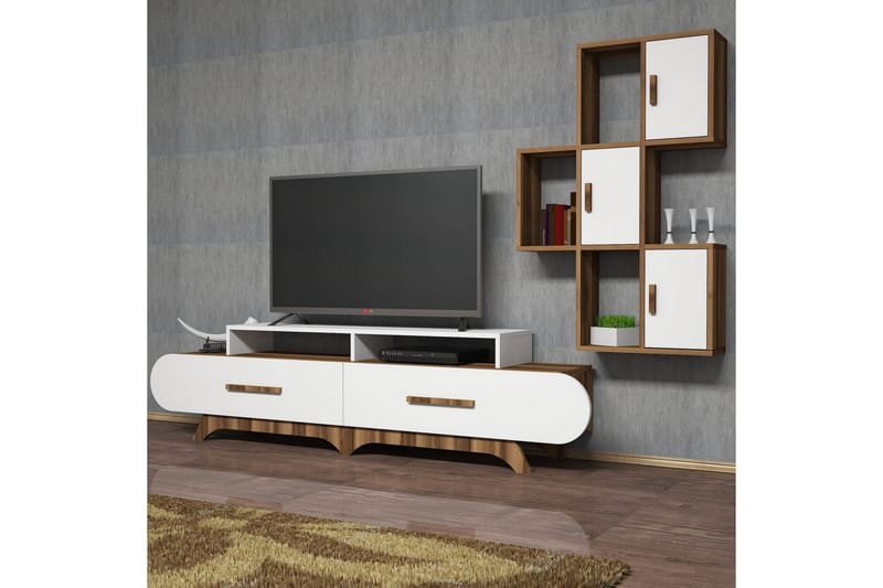 TV-Möbelset Amtorp 205 cm - Brun|Vit - Möbler - TV- & Mediamöbler - TV-möbelset