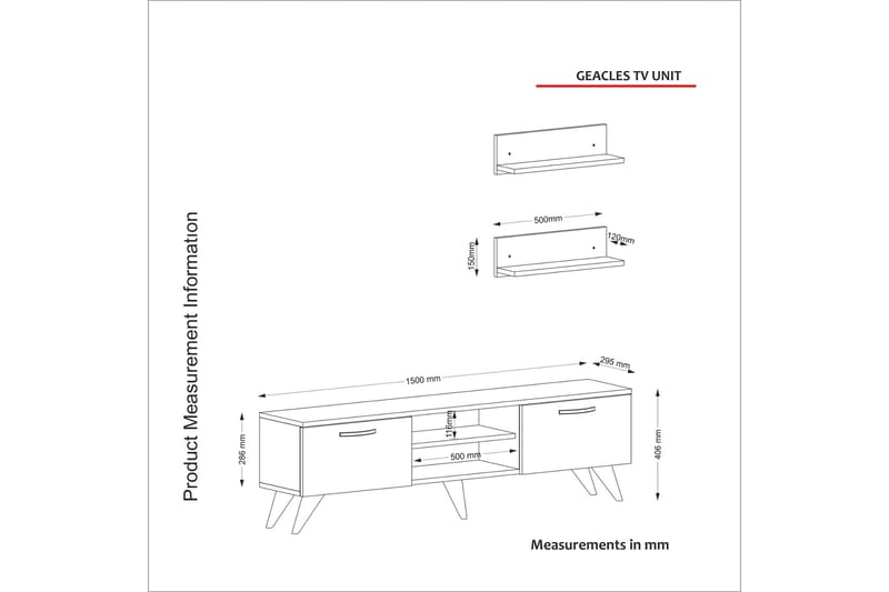 TV-Möbelset Bondsjö 150 cm - Vit - Möbler - TV- & Mediamöbler - TV-möbelset