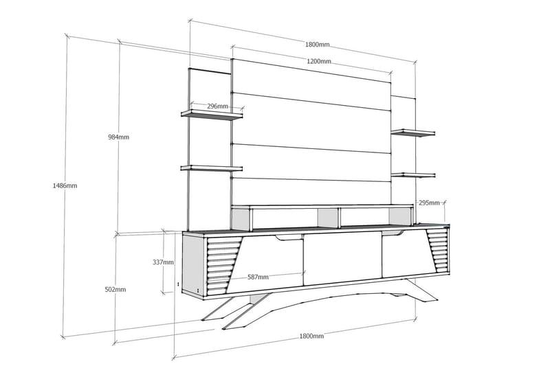 TV-Möbelset Dumö 149 cm - Brun/Vit - M�öbler - TV- & Mediamöbler - TV-möbelset