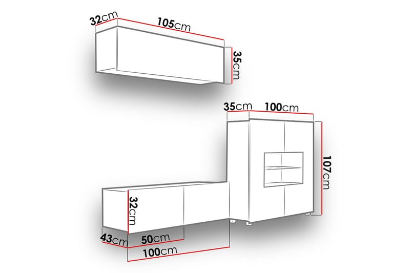 TV-möbelset Frick - Beige/Grå - Möbler - TV- & Mediamöbler - TV-möbelset