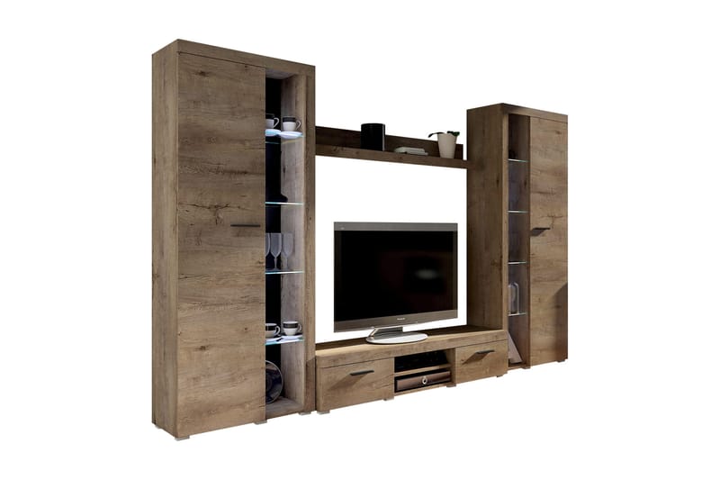 TV-möbelset Rumba 300x34x190 cm - Beige/Brun - Möbler - TV- & Mediamöbler - TV-möbelset