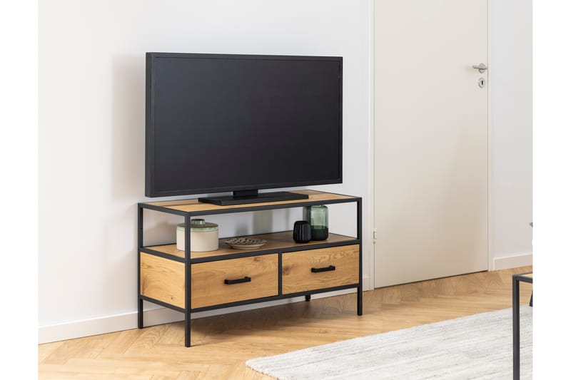 Tv-möbelset Walmon 90 cm 2 Lådor - Svart/Matt Svart - Möbler - TV- & Mediamöbler - TV-möbelset