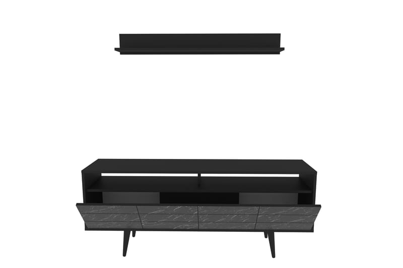 Tv-möbelset Zakkum 160x64,5 cm - Svart - Möbler - TV- & Mediamöbler - TV-möbelset