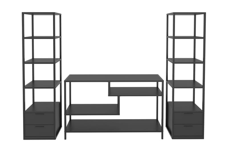 Tv-möbelset Zakkum 198x160 cm - Svart - Möbler - TV- & Mediamöbler - TV-möbelset