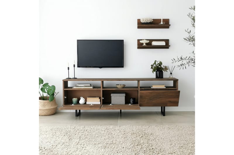 Tv-möbelset Zakkum 50x15 cm - Brun - Möbler - TV- & Mediamöbler - TV-möbelset