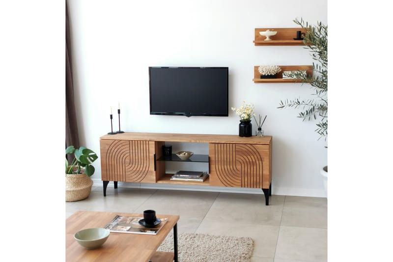 Tv-möbelset Zakkum 50x15 cm - Brun - Möbler - TV- & Mediamöbler - TV-möbelset