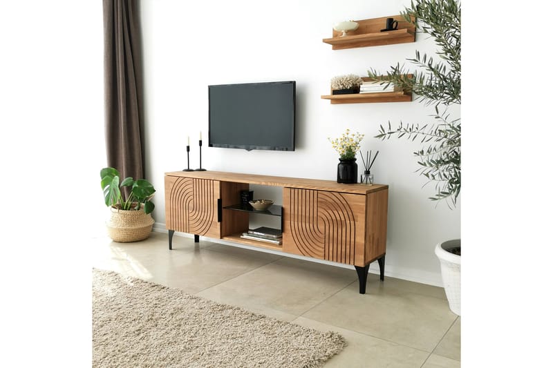 Tv-möbelset Zakkum 50x15 cm - Brun - Möbler - TV- & Mediamöbler - TV-möbelset