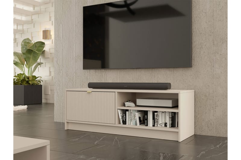 Tv-skåp Kintore 120 cm - Beige - Möbler - TV- & Mediamöbler - TV bänk & mediabänk