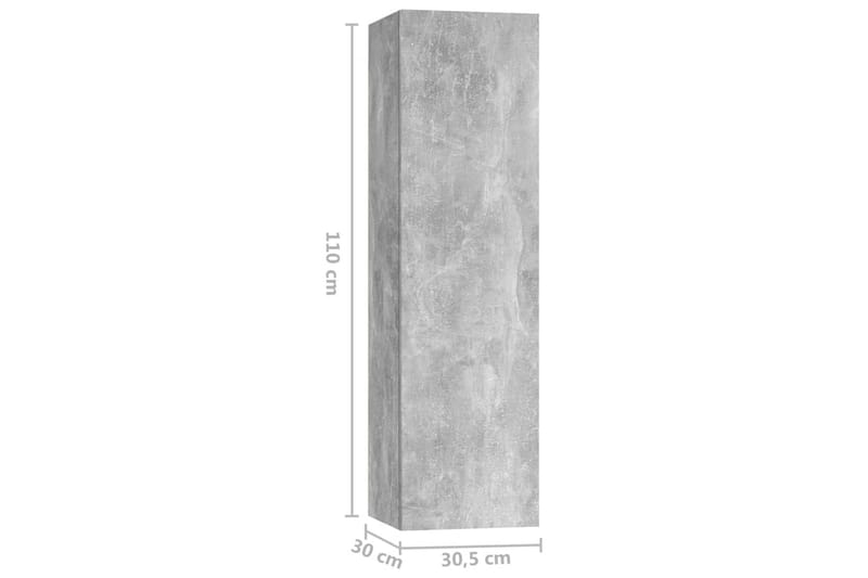 TV-skåp 5 delar betonggrå spånskiva - Grå - Möbler - TV- & Mediamöbler - TV-skåp