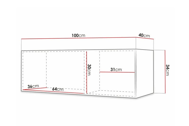 Tv-skåp Dunvegan 100 cm - Svart - Möbler - TV- & Mediamöbler - TV-skåp