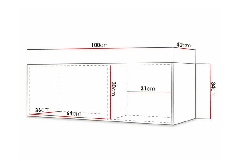 Tv-skåp Dunvegan 100 cm - Vit - Möbler - TV- & Mediamöbler - TV-skåp