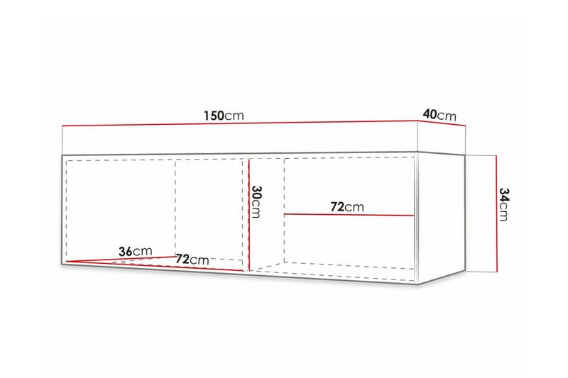 Tv-skåp Dunvegan 150 cm - Svart - Möbler - TV- & Mediamöbler - TV-skåp