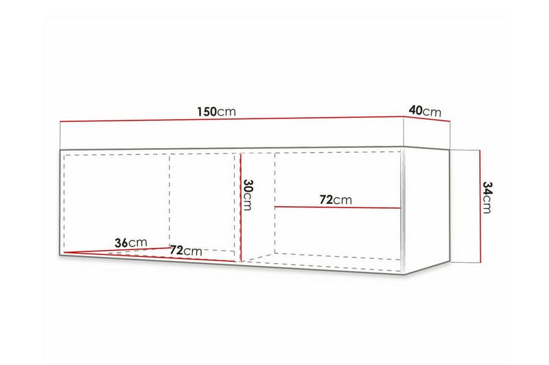 Tv-skåp Dunvegan 150 cm - Vit - Möbler - TV- & Mediamöbler - TV-skåp