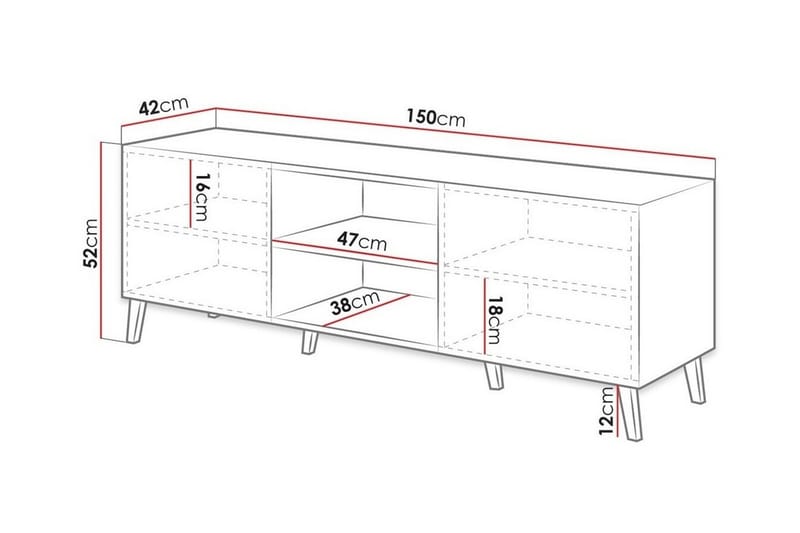 Tv-skåp Juniskär 150 cm - Grafitgrå - Möbler - TV- & Mediamöbler - TV-skåp