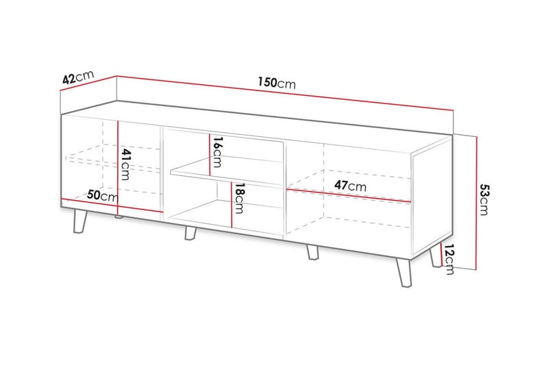 Tv-skåp Juniskär 150 cm - Svart - Möbler - TV- & Mediamöbler - TV-skåp