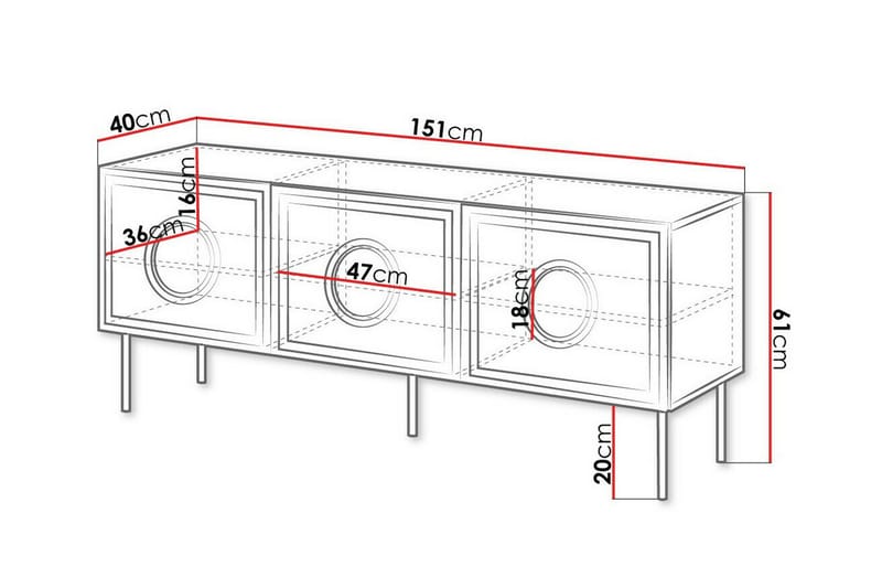 Tv-skåp Juniskär 151 cm - Svart - Möbler - TV- & Mediamöbler - TV-skåp