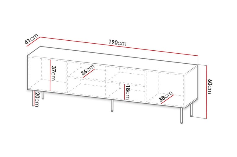 Tv-skåp Juniskär 190 cm - Svart - Möbler - TV- & Mediamöbler - TV-skåp