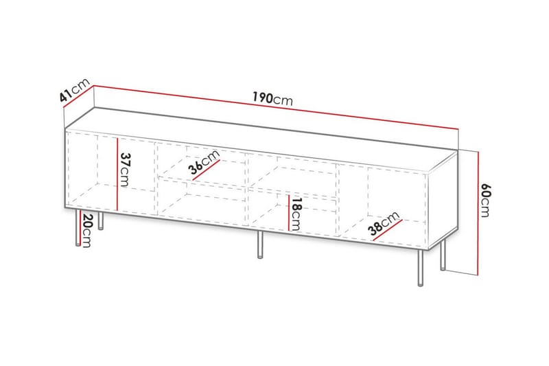 Tv-skåp Juniskär 190 cm - Svart - Möbler - TV- & Mediamöbler - TV-skåp