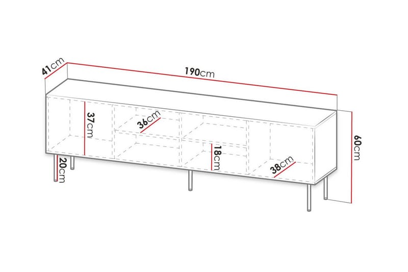 Tv-skåp Juniskär 190 cm - Vit - Möbler - TV- & Mediamöbler - TV-skåp