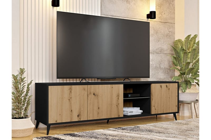 Tv-skåp Kintore 180 cm - Svart - Möbler - TV- & Mediamöbler - TV-skåp