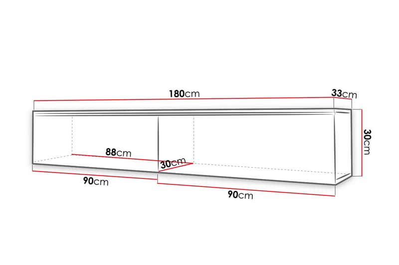 Tv-skåp Lourmais 180 cm Vit LED - Ljus Natur - Möbler - TV- & Mediamöbler - TV-skåp