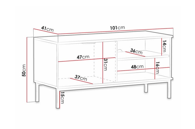 Tv-skåp Staffin 101 cm - Blå - Möbler - TV- & Mediamöbler - TV-skåp