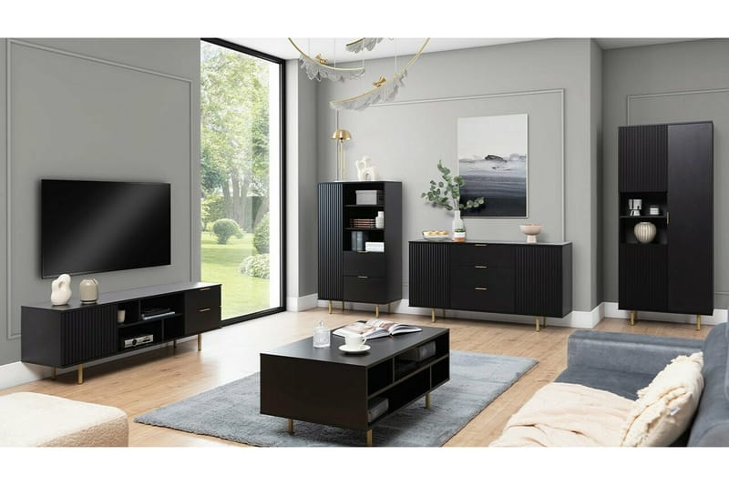 Tv-skåp Staffin 150 cm - Svart - Möbler - TV- & Mediamöbler - TV-skåp