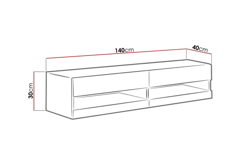 Tv-skåp Veria 140 cm - Natur/Svart - Möbler - TV- & Mediamöbler - TV-skåp