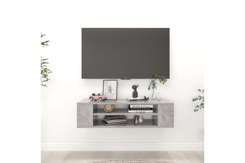 TV-väggskåp betonggrå 100x30x26,5 cm spånskiva - Grå - Möbler - TV- & Mediamöbler - TV-skåp