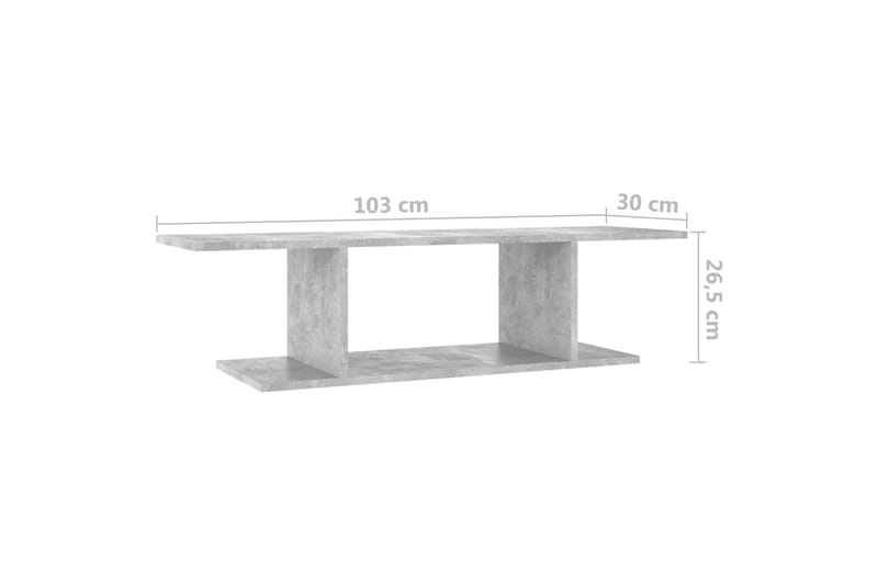 Väggmonterat tv-skåp betonggrå 103x30x26,5 cm - Grå - Möbler - TV- & Mediamöbler - TV-skåp