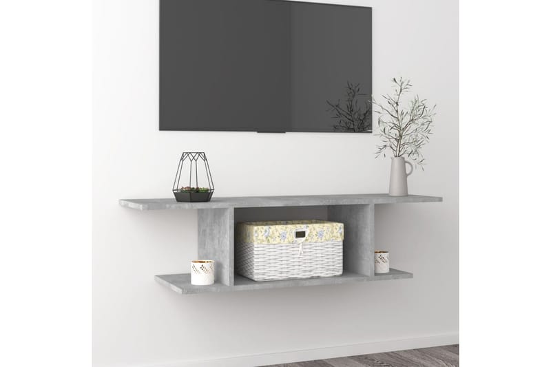 Väggmonterat tv-skåp betonggrå 103x30x26,5 cm - Grå - Möbler - TV- & Mediamöbler - TV-skåp