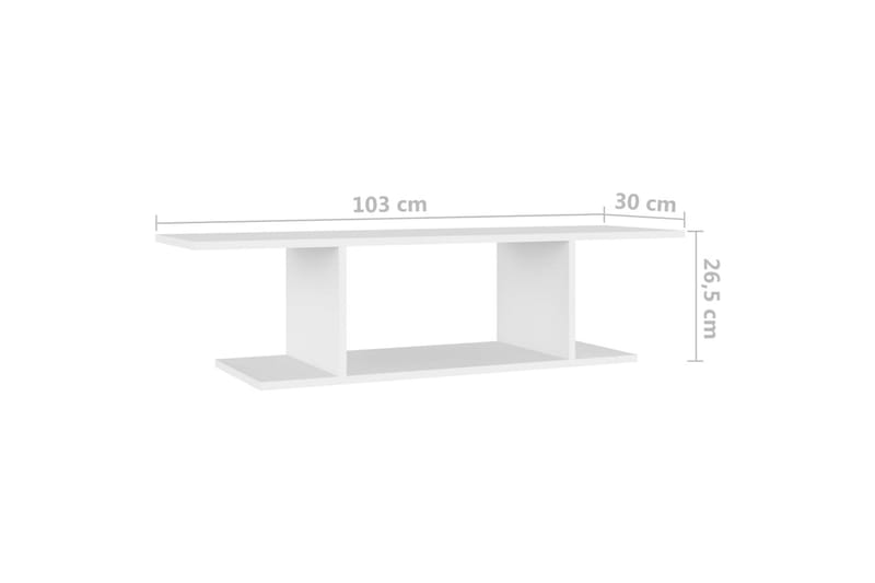 Väggmonterat tv-skåp vit 103x30x26,5 cm - Vit - Möbler - TV- & Mediamöbler - TV-skåp