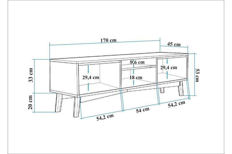 Valsot Tv-bänk 170 cm - Brun - Möbler - TV- & Mediamöbler - TV bänk & mediabänk