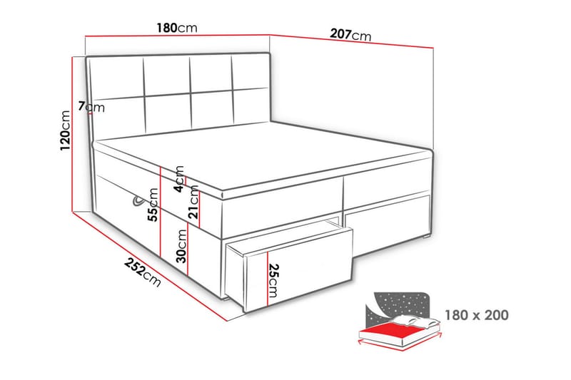 Bodskatan Sängpaket Kontinentalsäng 180x200 cm - Mörkgrå - Möbler - Säng - Kontinentalsäng