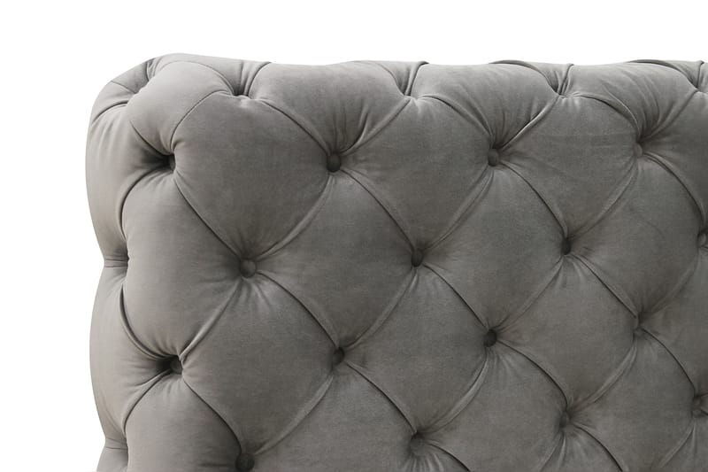 Chesterfield Komplett Sängpaket Sängram med Madrass 180x200 cm - Grå - Möbler - Säng - Ramsäng