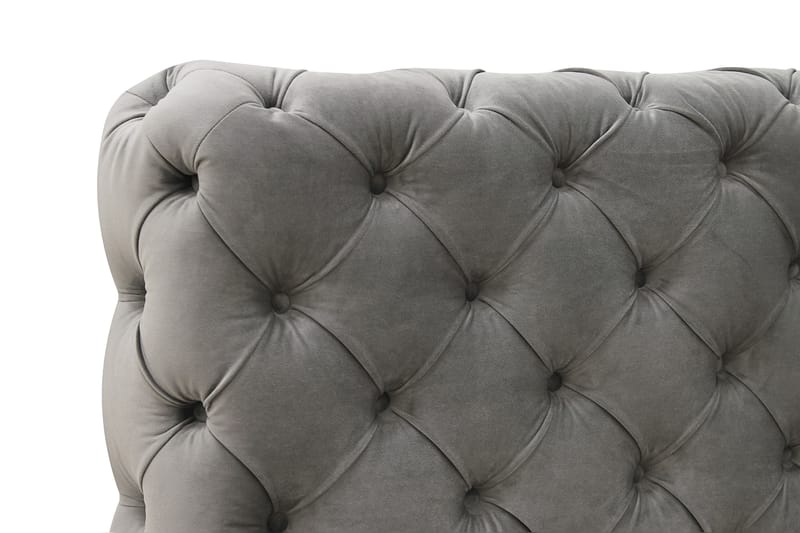 Chesterfield Komplett Sängpaket Sängram med Madrass 180x200 cm - Grå - Möbler - Säng - Ramsäng