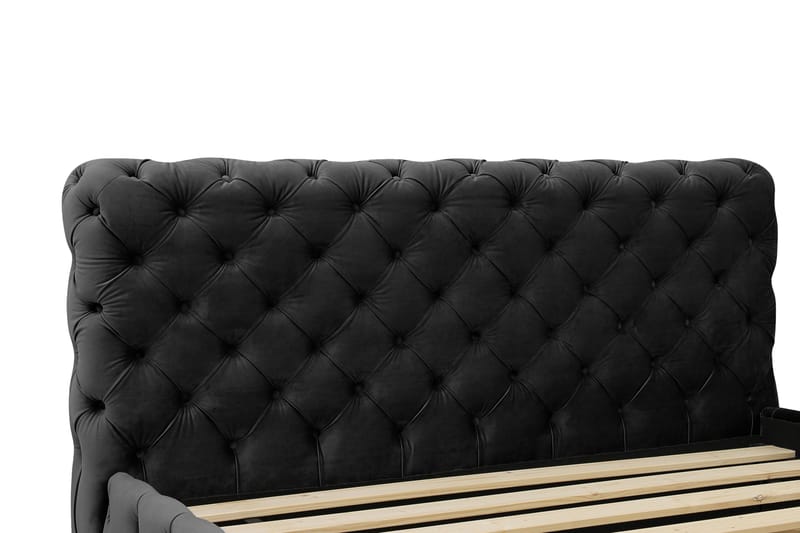 Chesterfield Komplett Sängpaket Sängram med Madrass 180x200 cm - Svart - Möbler - Säng - Ramsäng